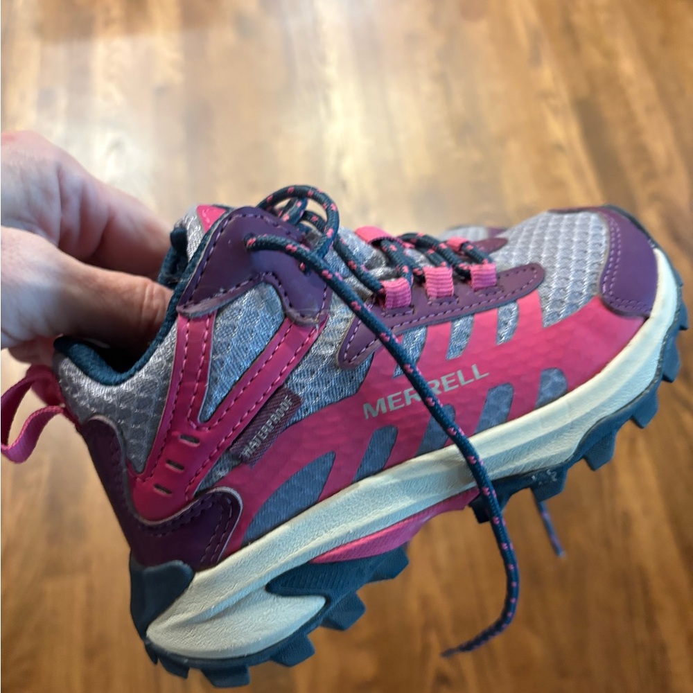 Merrell Moab Speed 2 Kids Pink and Purple Trail Runner